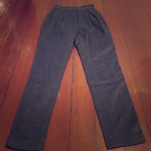 Wool flat front dress trousers