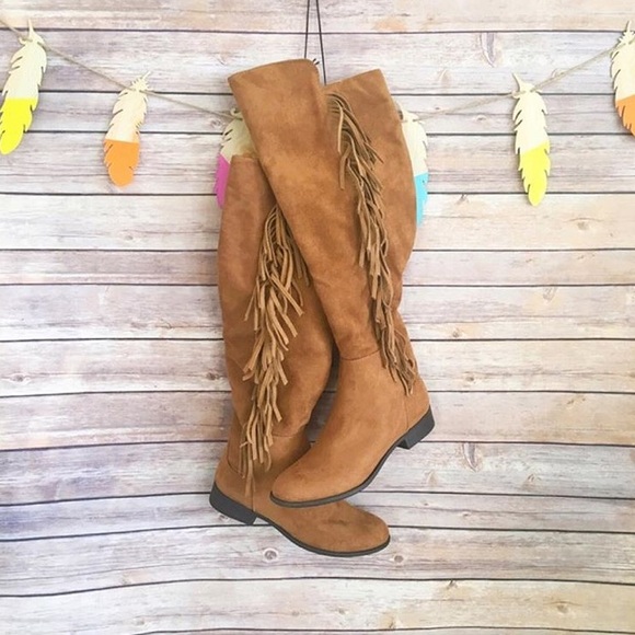 NWT. Fringe knee high boots - Picture 5 of 5