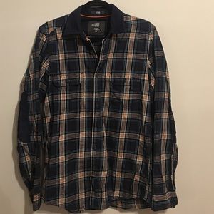 Men's H&M LOGG navy blue plaid button down