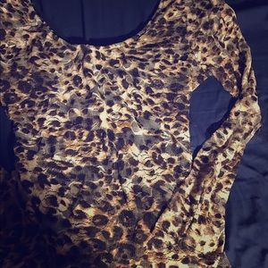 Sexy Long-sleeve Leopard blouse