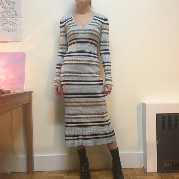FINAL FLASH // Free people knit striped midi dress