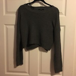 Grey cropped sweater from forever 21