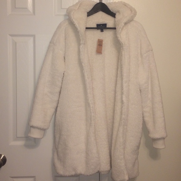 White fuzzy sweater