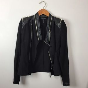 Spiked Shoulder Moto Jacket