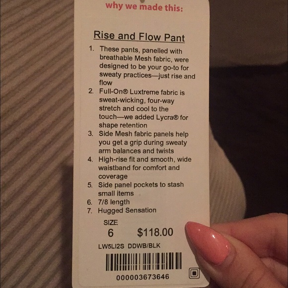 Lululemon rise and flow pant size 6! - Picture 3 of 4
