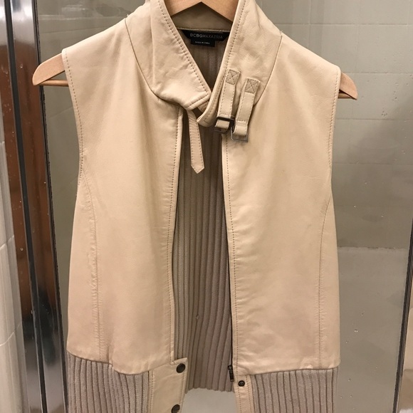 BCBG leather vest