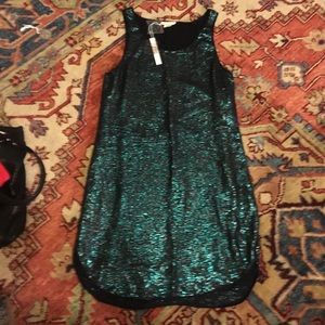 Green sparkly tank dress