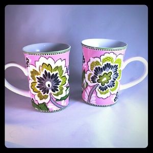 Vera bradley mugs pink and green