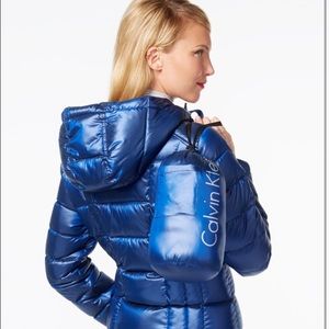 Calvin Klein Metallic Down Packable Puffer Coat