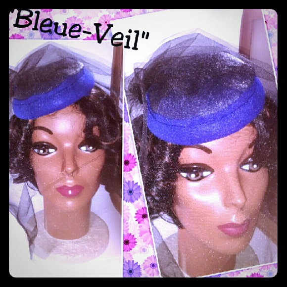Handmade 'Mock-tail' style Hat "Bleue-Veil"