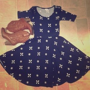 Navy Lularoe Nicole Dress