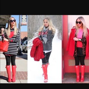 Glossy Red Hunter Boots 👢💋