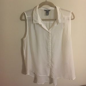 H&M See-through Button Down Sleeveless Blouse