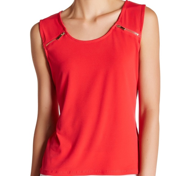 Catherine Malandrino Zippered Red Tank NWT large