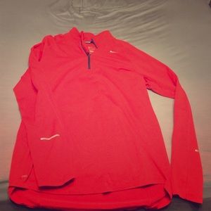 Red Nike Long Sleeve Running Dri-Fit Quarter Zip