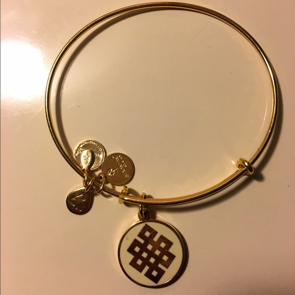 Alex & Ani Shiny Gold Finish Endless Knot bangle