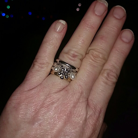 💐LUCY Q STERLING SILVER 3 RING SET💐 - Picture 2 of 5