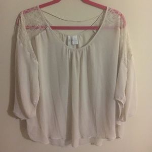 Lauren Conrad White Flowy Blouse