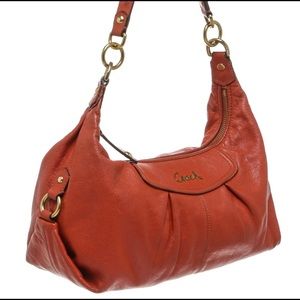 Coach Orange Leather Hobo Handbag