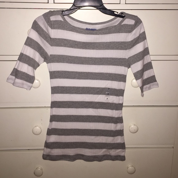 Striped Short-Sleeved Sweater