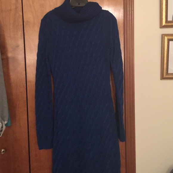 Beautiful blue turtleneck sweater dress, size M