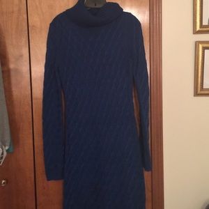 Beautiful blue turtleneck sweater dress, size M