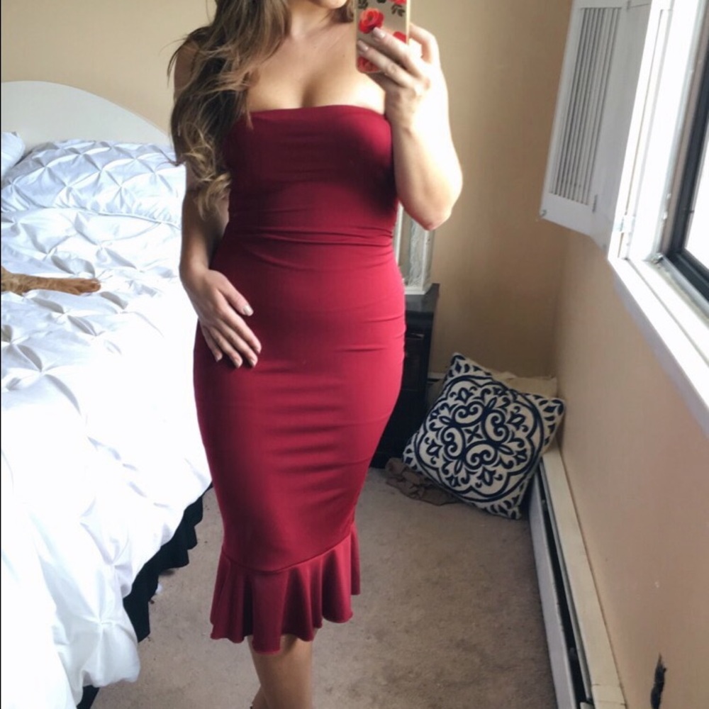 Strapless Ruffle Dress