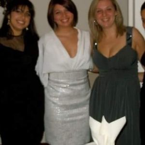 Badgley Mischka White & Silver dress