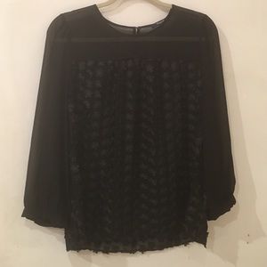 Sheer 3/4 length sleeve Madewell top