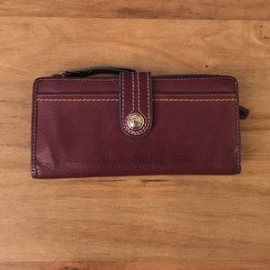 Fossil Purple Leather Wallet