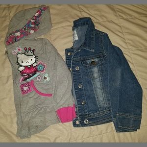 Girls jackets size 4 5 denim hello kitty