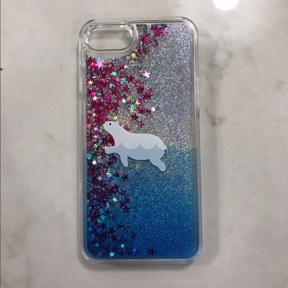 Winter polar bear sparkle iPhone 7 case