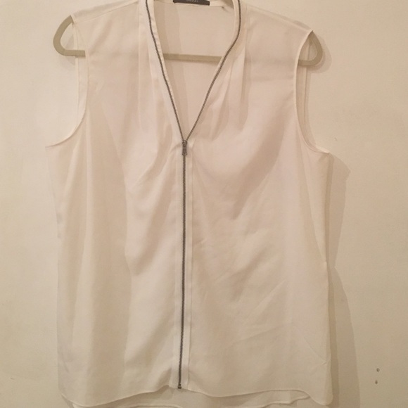 Silky Tahari zippered-neck tank