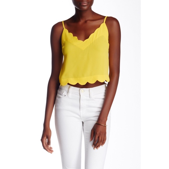 Yellow Scallop Edge Cami tank clubwear Nordstrom