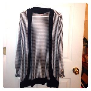 Motherhood Maternity Black + White Striped Sweater