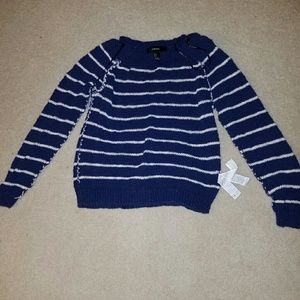 Forever 21 Striped Blue Sweater