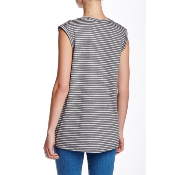 🍾HP🍾Coffee Hi-Lo Tank striped cutt-off Nordstrom - Picture 2 of 3