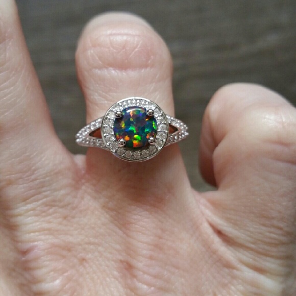 Black fire opal ring!!