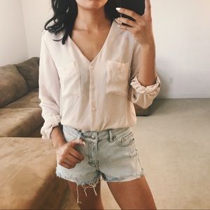 Blush Pink Button Up