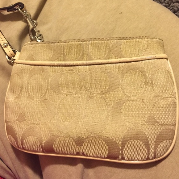 Coach Beige Wristlet