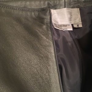 Silver leather, lined pants, size 4