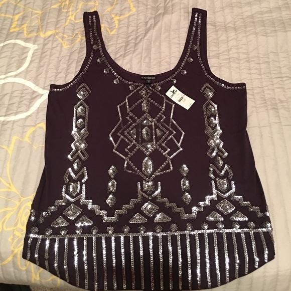 Sequin Express scoop neck tank - Picture 1 of 3
