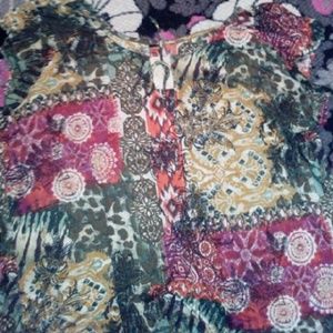 Multi pattern blouse
