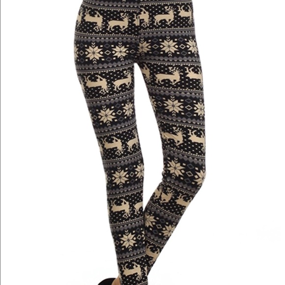 TRADE-Holiday Reindeer & Snowflake leggings ❄️☃️