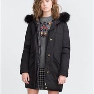 Zara long quilted parka