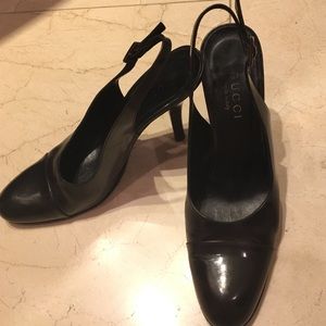 Gucci black patent black heel, size 8.5