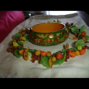 Vintage Lucite & Glass Fruit necklace