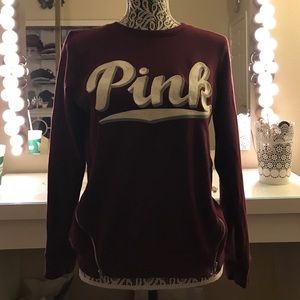 Burgundy pink sweater with side zippers