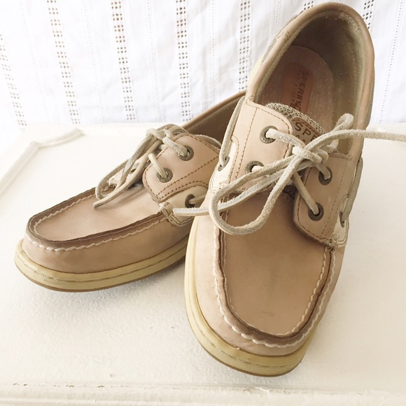 cream boat shoes