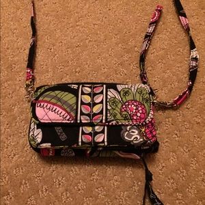Vera Bradley all in one cross wallet with earrings